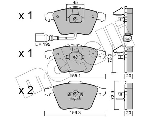Brake Pad Set, disc brake METELLI 22-0549-2