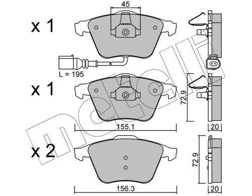 Brake Pad Set, disc brake METELLI 22-0549-4