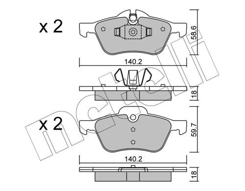 Brake Pad Set, disc brake METELLI 22-0555-0