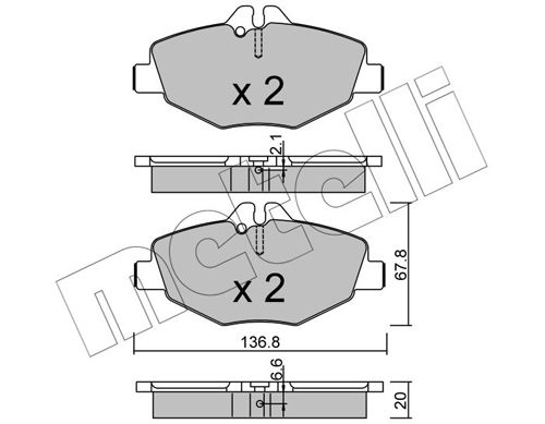 Brake Pad Set, disc brake METELLI 22-0562-0