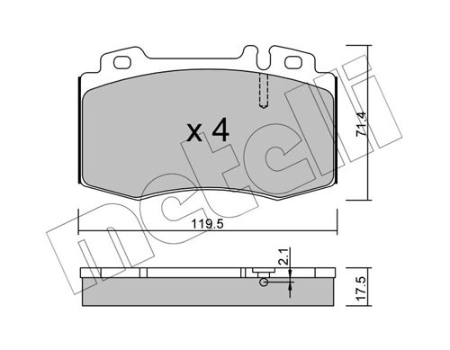 Brake Pad Set, disc brake METELLI 22-0563-0