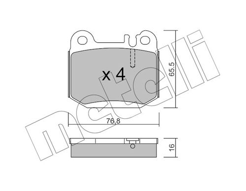 Brake Pad Set, disc brake METELLI 22-0564-0