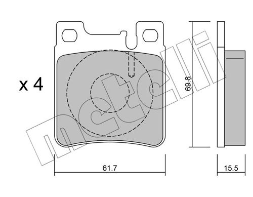 Brake Pad Set, disc brake METELLI 22-0567-0