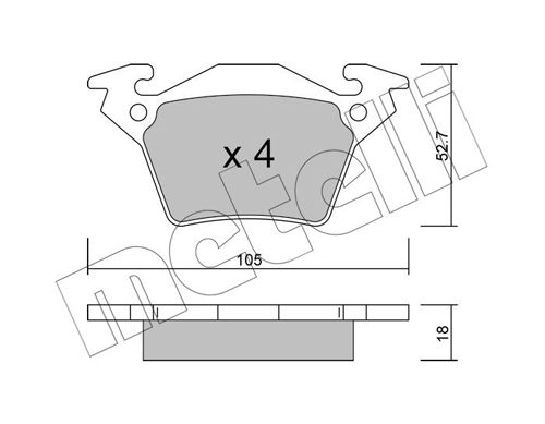 Brake Pad Set, disc brake METELLI 22-0574-0