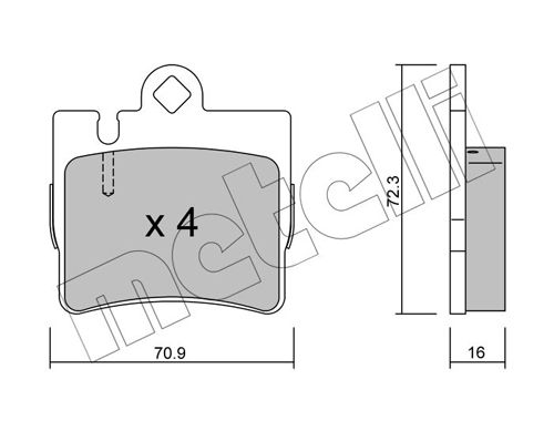 Brake Pad Set, disc brake METELLI 22-0597-0