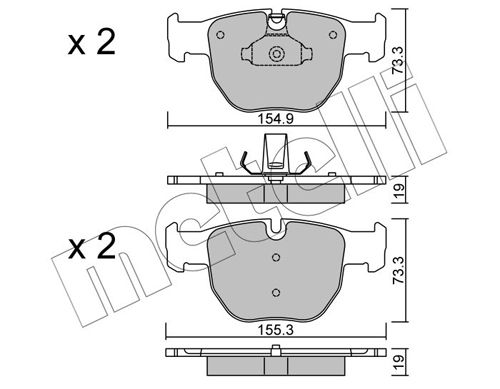 Brake Pad Set, disc brake METELLI 22-0598-0