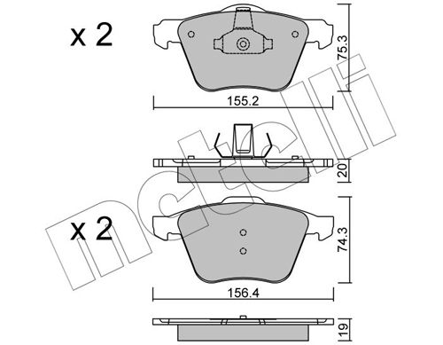 Brake Pad Set, disc brake METELLI 22-0599-1