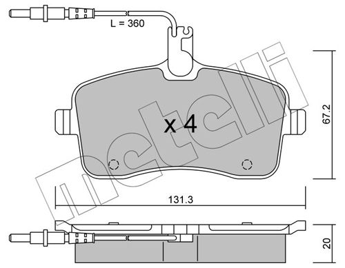 Brake Pad Set, disc brake METELLI 22-0600-0
