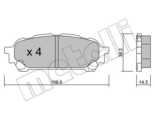 Brake Pad Set, disc brake METELLI 22-0613-0