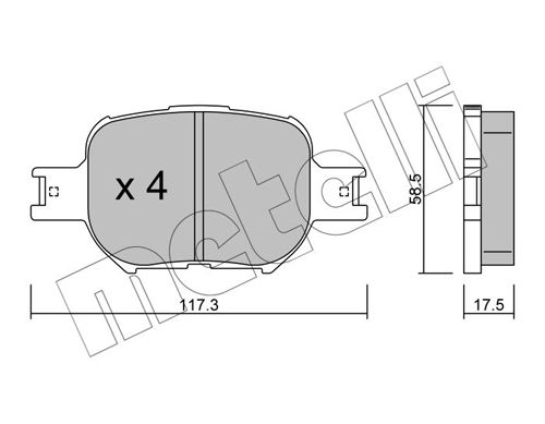 Brake Pad Set, disc brake METELLI 22-0614-0