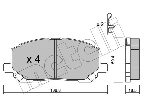 Brake Pad Set, disc brake METELLI 22-0616-0