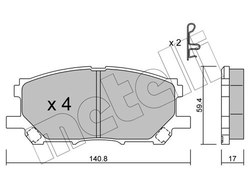 Brake Pad Set, disc brake METELLI 22-0618-0