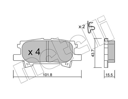 Brake Pad Set, disc brake METELLI 22-0619-0