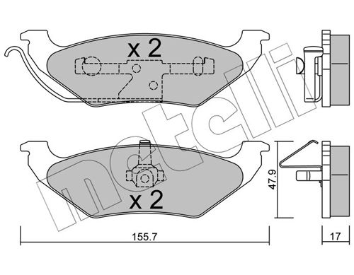 Brake Pad Set, disc brake METELLI 22-0624-0