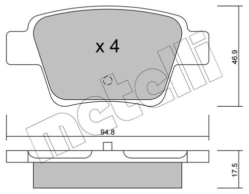 Brake Pad Set, disc brake METELLI 22-0639-0