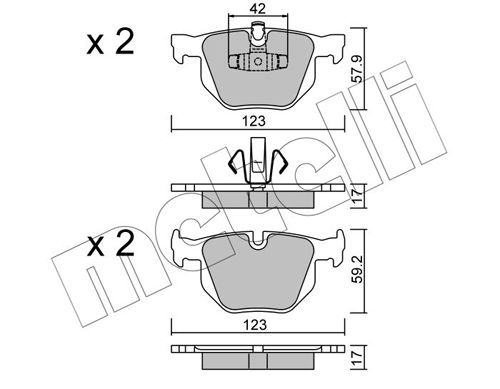 Brake Pad Set, disc brake METELLI 22-0643-0