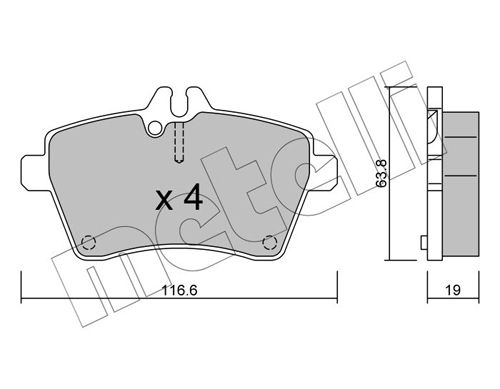 Brake Pad Set, disc brake METELLI 22-0646-0