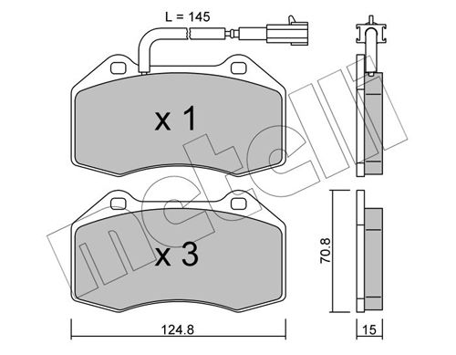 Brake Pad Set, disc brake METELLI 22-0651-1