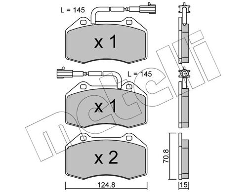 Brake Pad Set, disc brake METELLI 22-0651-2