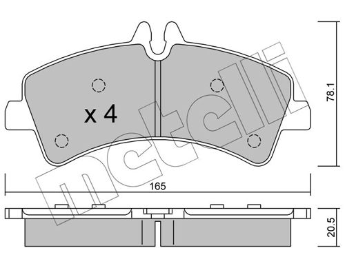 Brake Pad Set, disc brake METELLI 22-0674-0