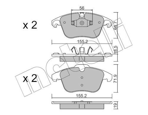 Brake Pad Set, disc brake METELLI 22-0675-3