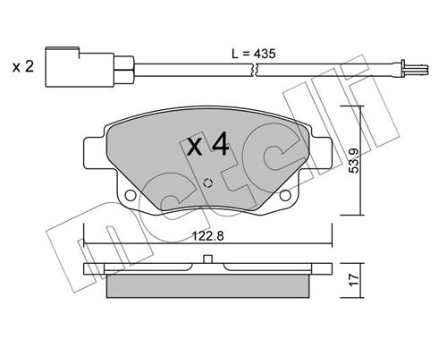 Brake Pad Set, disc brake METELLI 22-0681-0