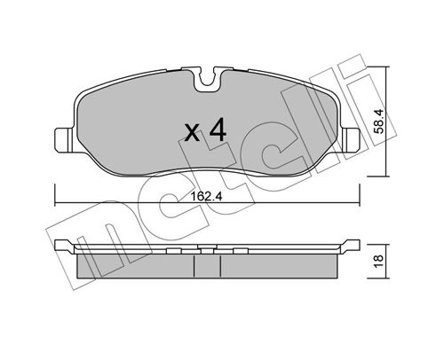 Комплект гальмівних накладок, дискове гальмо METELLI 22-0693-0