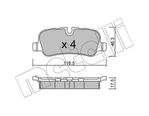 Brake Pad Set, disc brake METELLI 22-0694-0