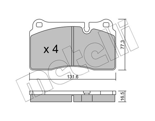 Комплект гальмівних накладок, дискове гальмо METELLI 22-0695-0