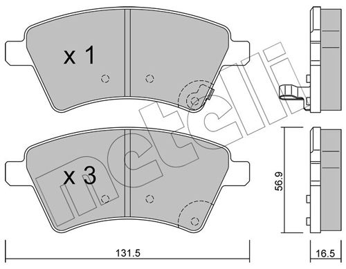 Brake Pad Set, disc brake METELLI 22-0702-0