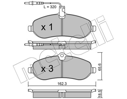 Brake Pad Set, disc brake METELLI 22-0707-0