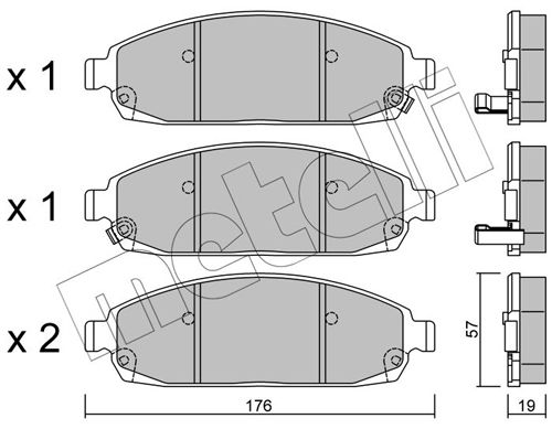 Brake Pad Set, disc brake METELLI 22-0719-0