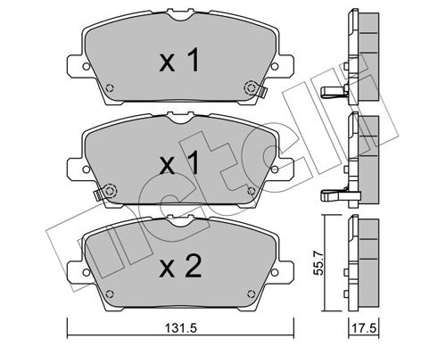 Brake Pad Set, disc brake METELLI 22-0728-0