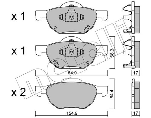 Brake Pad Set, disc brake METELLI 22-0730-0