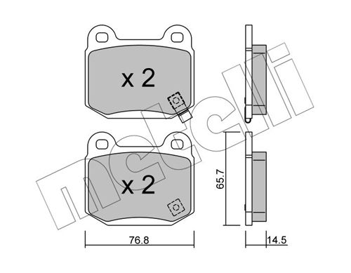 Brake Pad Set, disc brake METELLI 22-0739-0