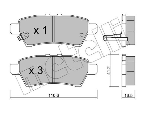 Brake Pad Set, disc brake METELLI 22-0744-0