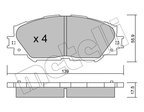 Brake Pad Set, disc brake METELLI 22-0747-0