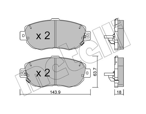 Brake Pad Set, disc brake METELLI 22-0756-0