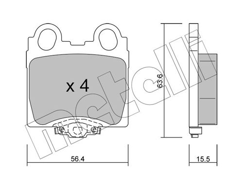 Brake Pad Set, disc brake METELLI 22-0758-0