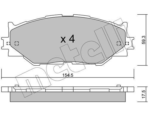 Brake Pad Set, disc brake METELLI 22-0760-0