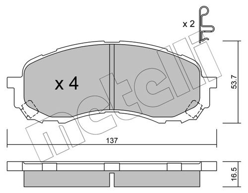 Brake Pad Set, disc brake METELLI 22-0762-0