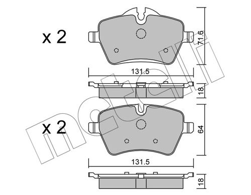 Brake Pad Set, disc brake METELLI 22-0768-0