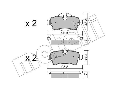Brake Pad Set, disc brake METELLI 22-0769-0