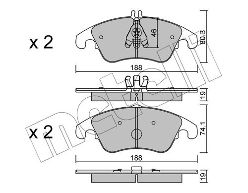 Brake Pad Set, disc brake METELLI 22-0775-2