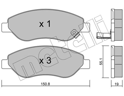 Brake Pad Set, disc brake METELLI 22-0777-0