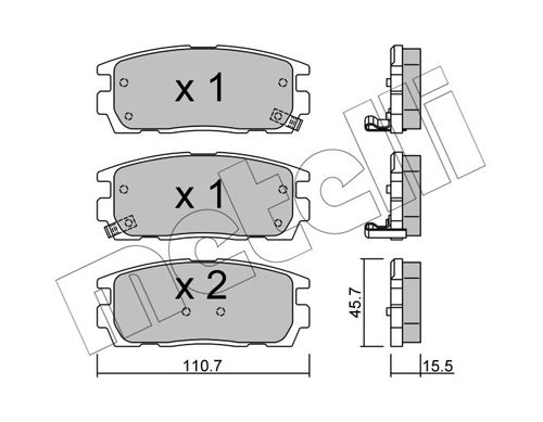 Brake Pad Set, disc brake METELLI 22-0779-0