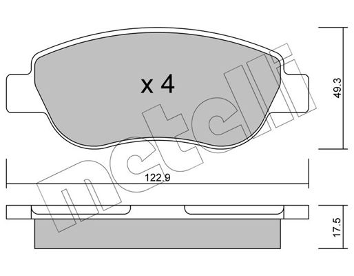 Brake Pad Set, disc brake METELLI 22-0781-0