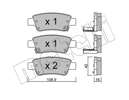 Brake Pad Set, disc brake METELLI 22-0790-0