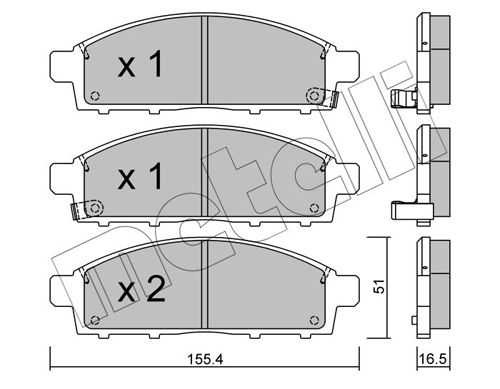 Brake Pad Set, disc brake METELLI 22-0791-0