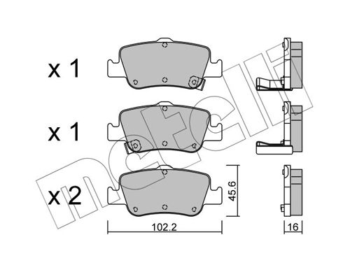 Brake Pad Set, disc brake METELLI 22-0796-0